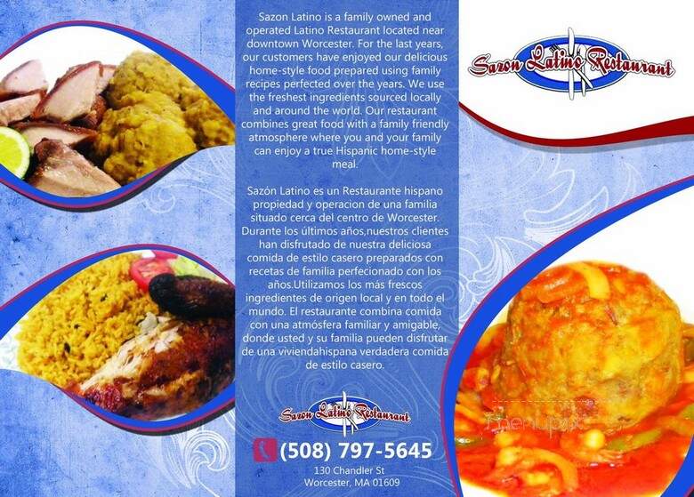 Sazon Latino Restaurant - Worcester, MA menu_pic
