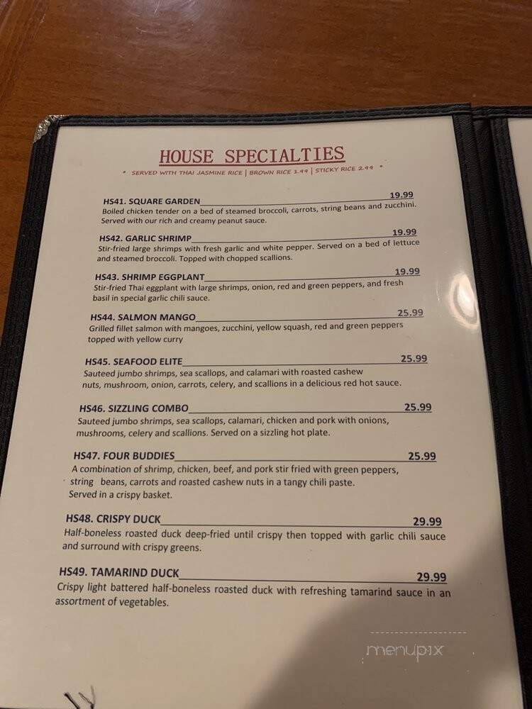 Siam Square - Great Barrington, MA menu_pic
