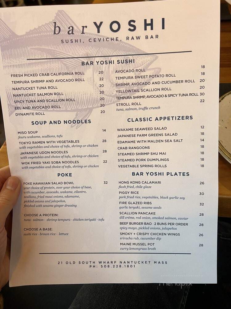 Sushi By Yoshi - Nantucket, MA menu_pic