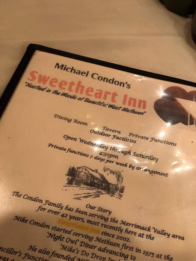 Sweetheart Inn - Methuen, MA menu_pic