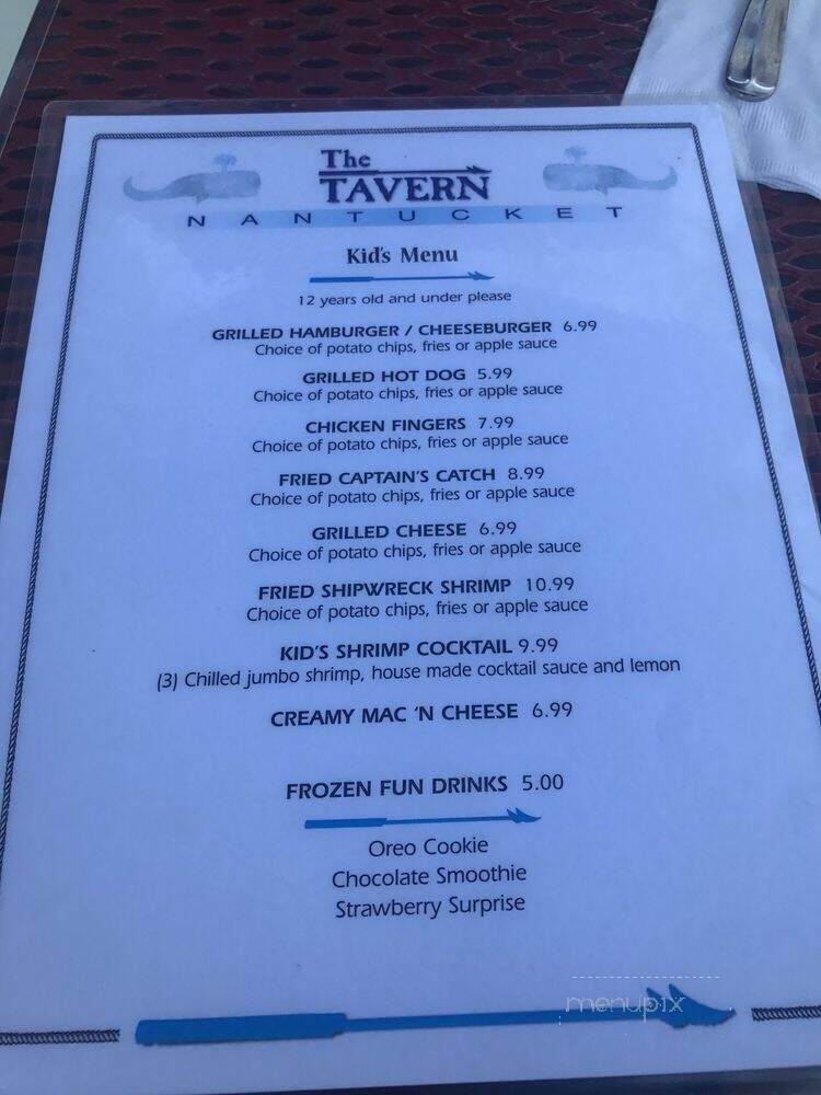 Tavern - Nantucket, MA menu_pic