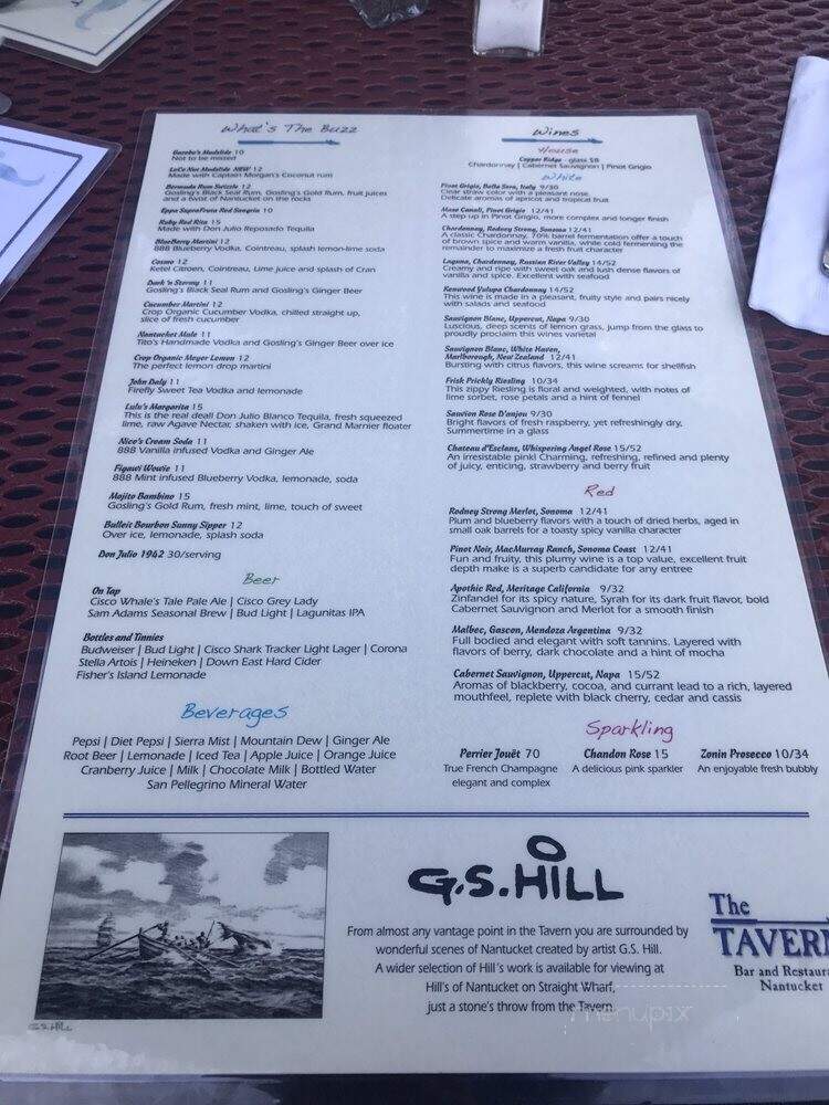 Tavern - Nantucket, MA menu_pic