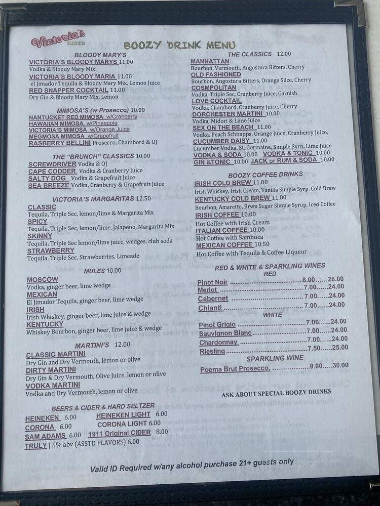 Victoria Diner - Boston, MA menu_pic