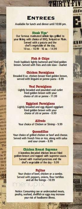 Westgate Pub Grille & Billiard - Brockton, MA menu_pic