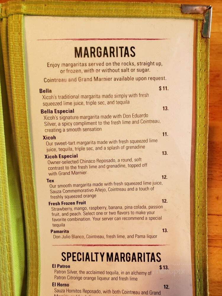 Xicohtencatl Mexican Restaurants - Great Barrington, MA menu_pic