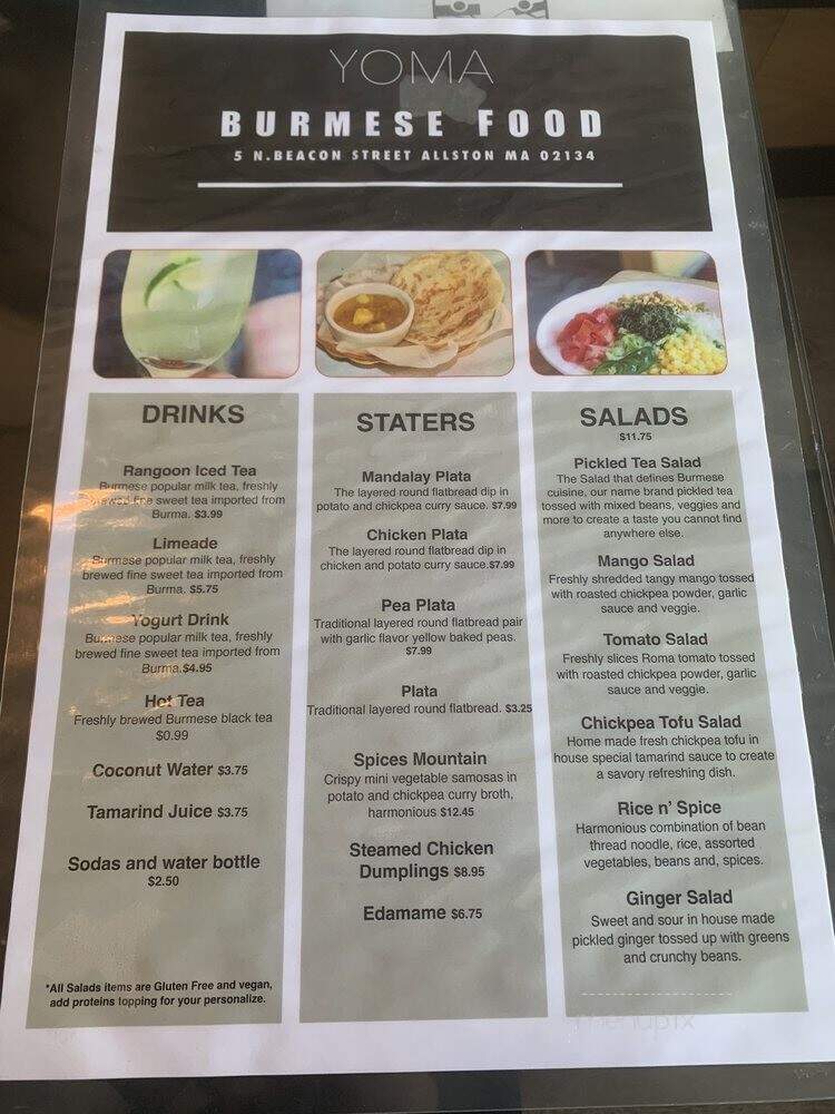 Yoma Restaurant - Allston, MA menu_pic