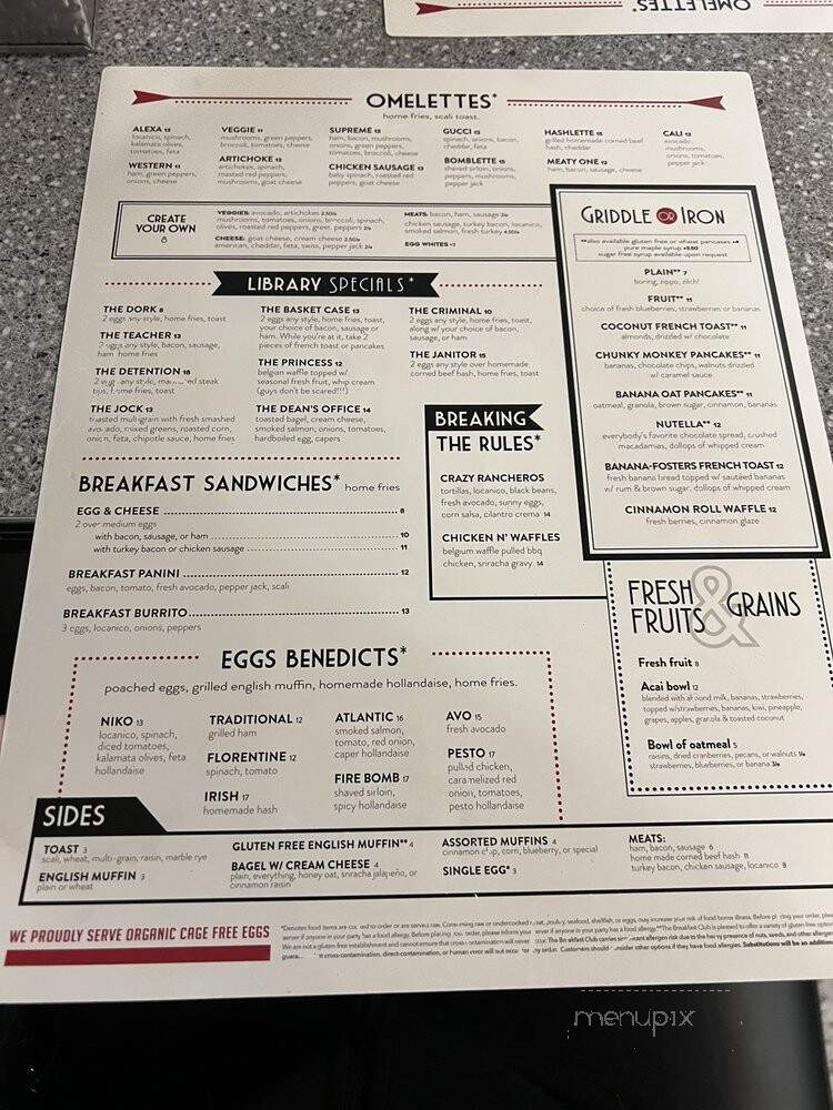 Breakfast Club - Allston, MA menu_pic