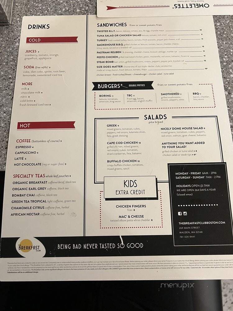 Breakfast Club - Allston, MA menu_pic