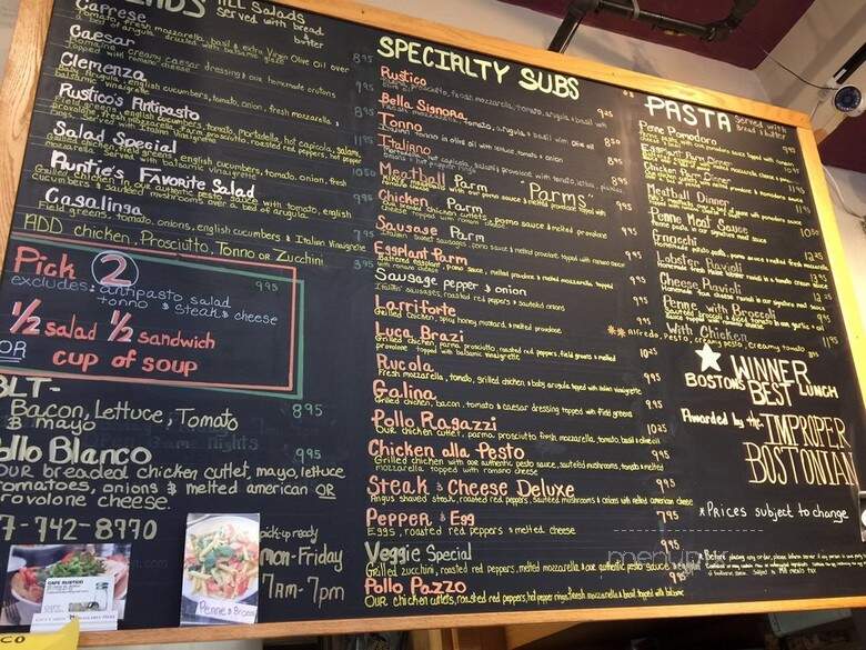 Osteria Rustico - Boston, MA menu_pic