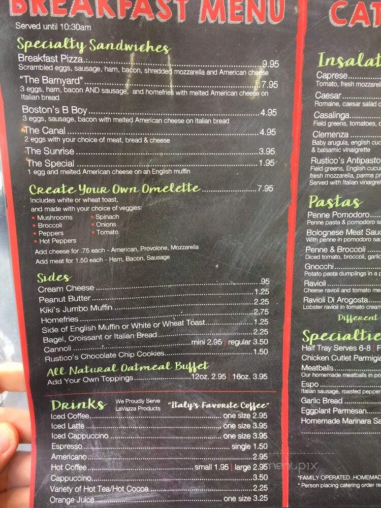 Osteria Rustico - Boston, MA menu_pic