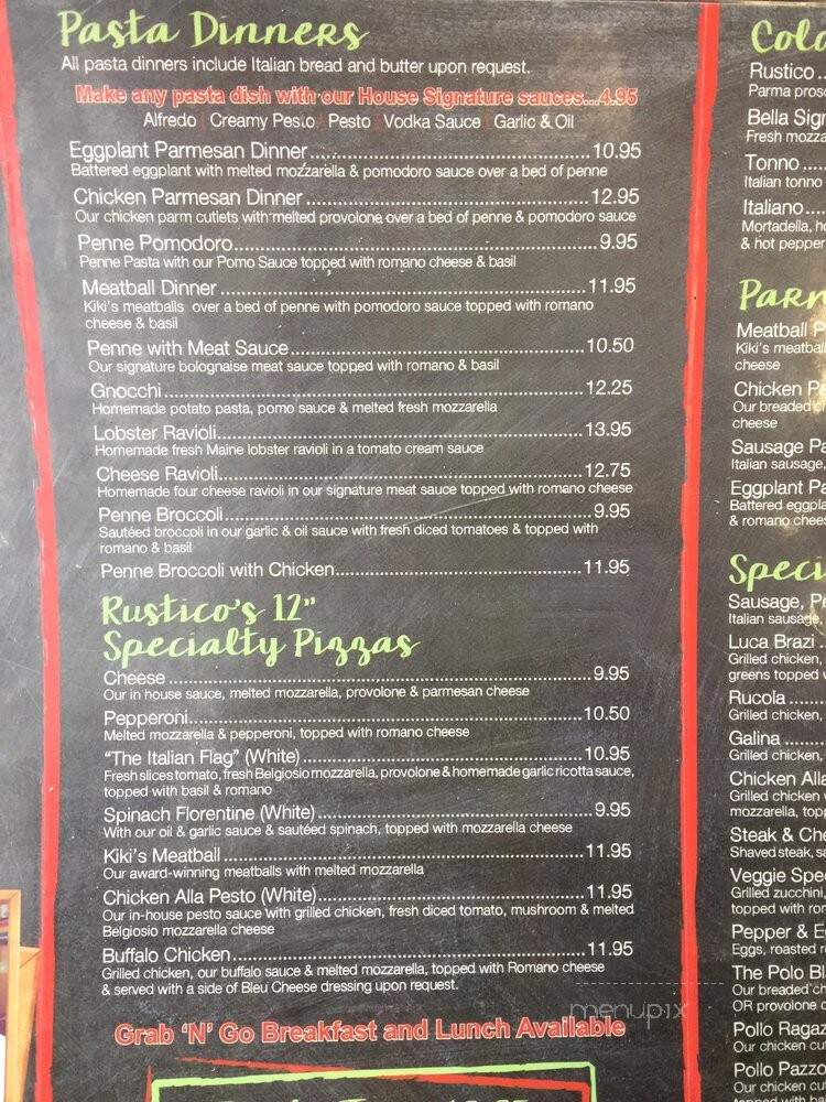 Osteria Rustico - Boston, MA menu_pic