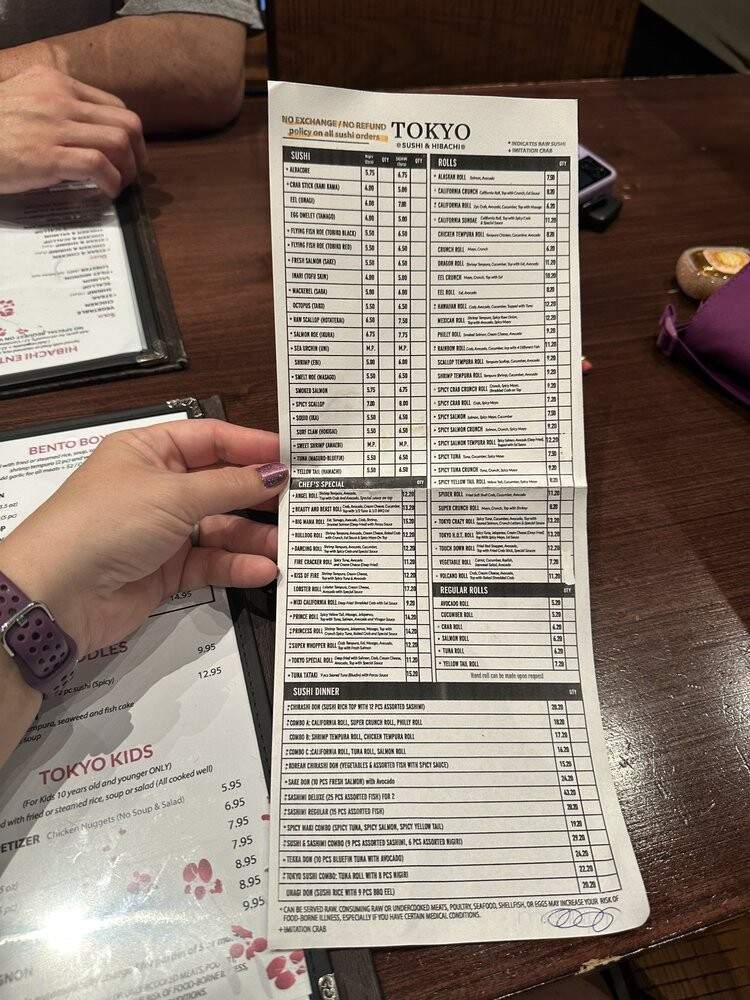 Toyko Hibatchi Express - Conyers, GA menu_pic