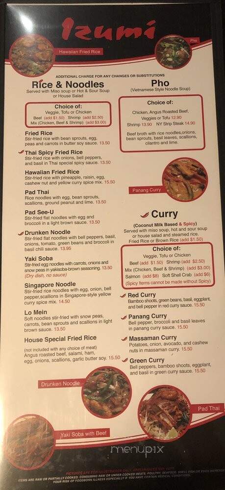 Izumi Sushi House - Cumming, GA menu_pic
