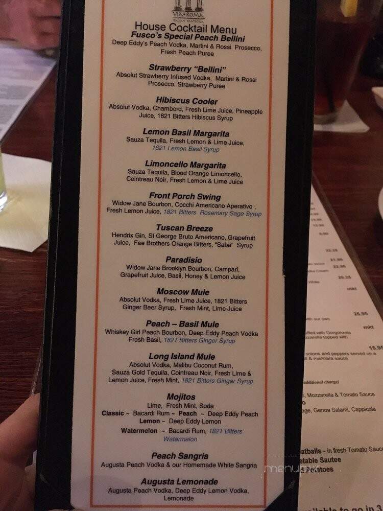 Fusco's Via Roma - Acworth, GA menu_pic
