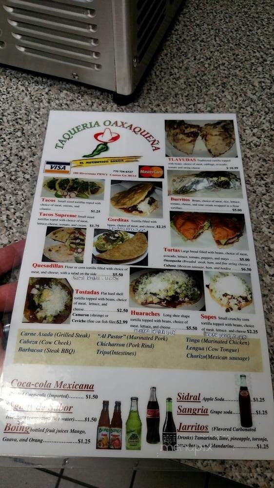 Taqueria Oaxaquena - Canton, GA menu_pic