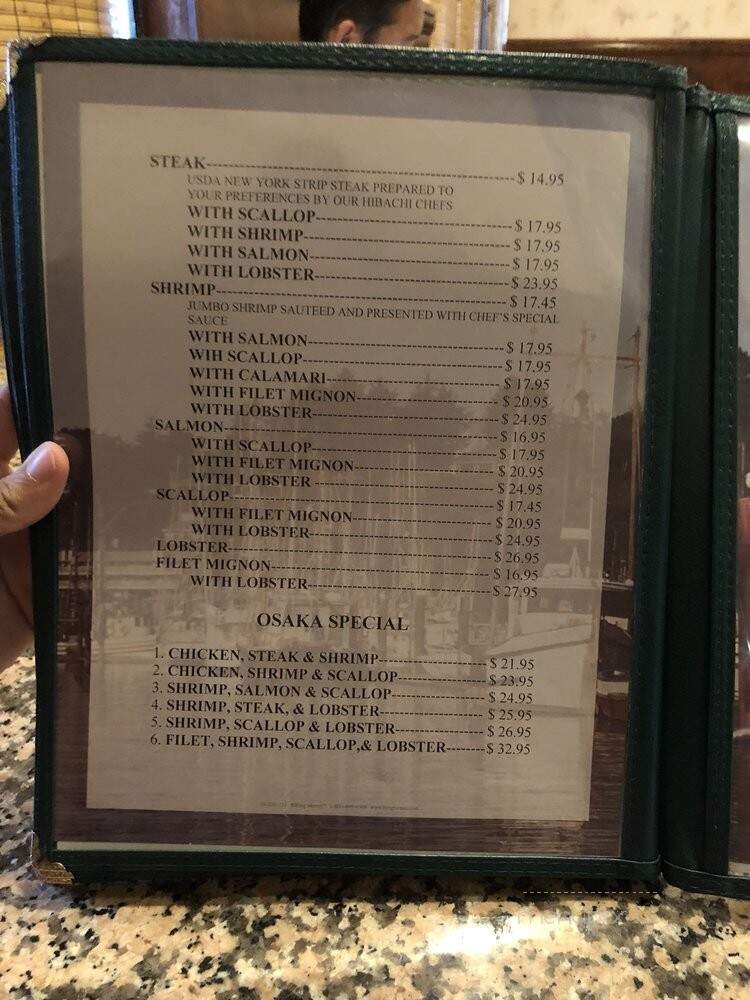 Osaka Japanese Seafood - Carrollton, GA menu_pic