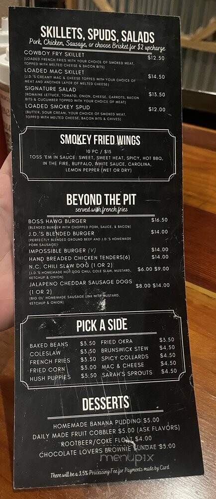 J D Bar-B-Que - Woodstock, GA menu_pic