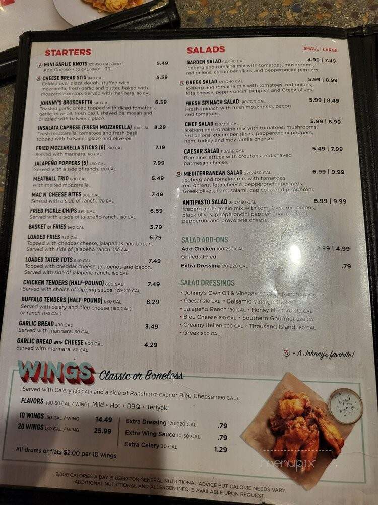 Jonny's Pizza - Woodstock, GA menu_pic