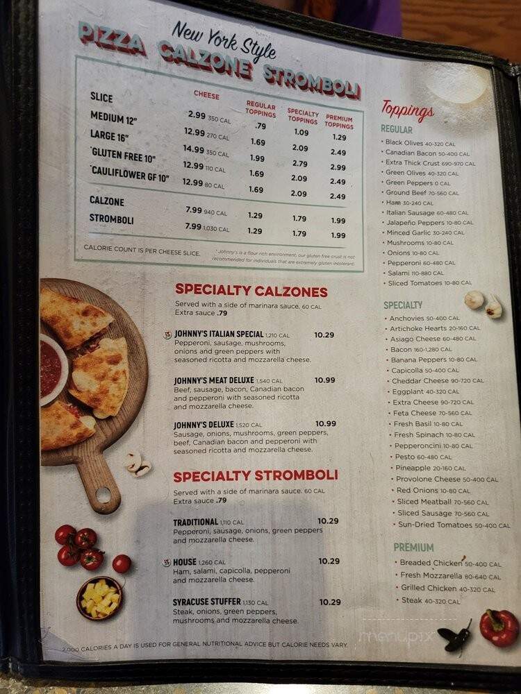 Jonny's Pizza - Woodstock, GA menu_pic