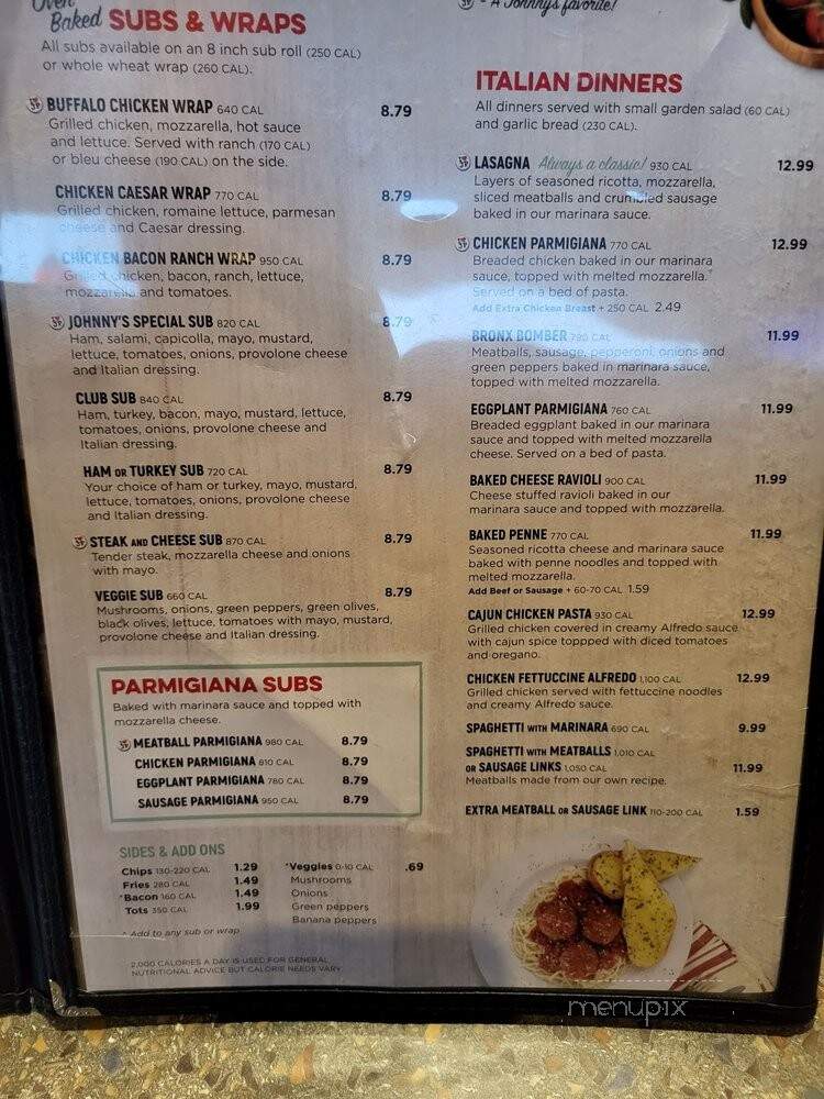 Jonny's Pizza - Woodstock, GA menu_pic