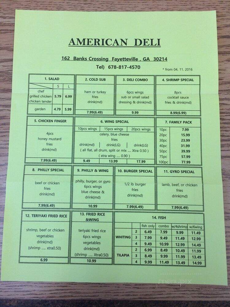 American Deli - Fayetteville, GA menu_pic