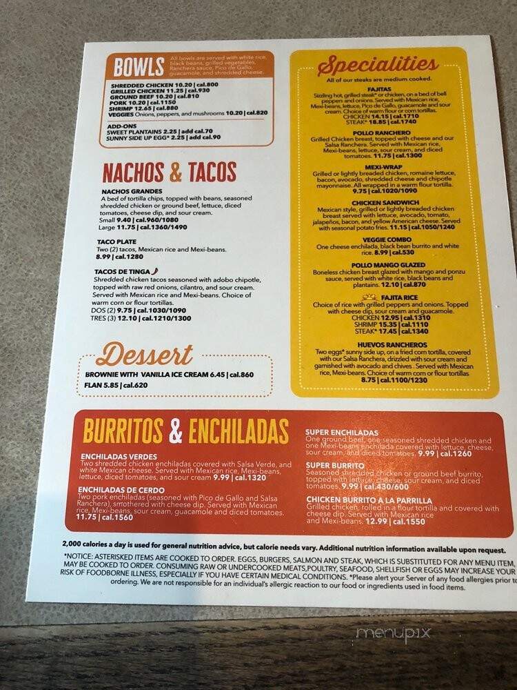 La Parrilla Mexican Restaurant - Fayetteville, GA menu_pic