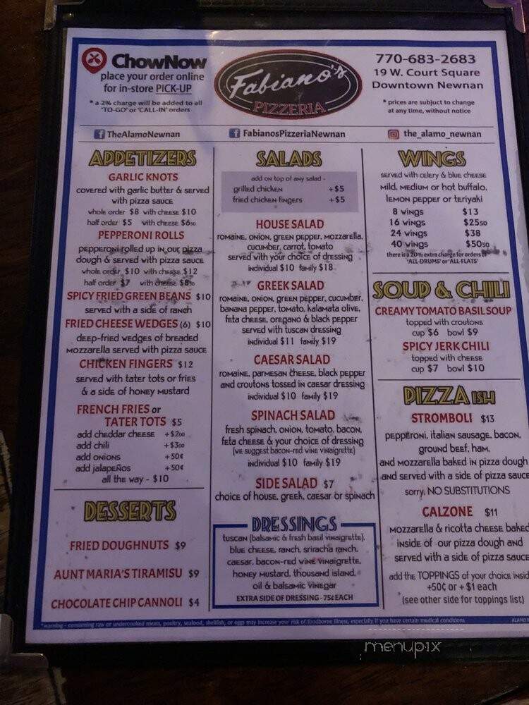 Alamo Jacks - Newnan, GA menu_pic