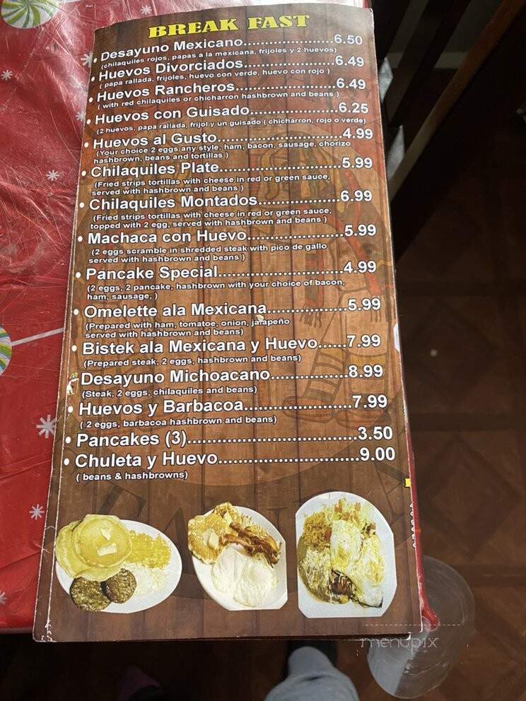 El Michoacano Restaurante - Forest Park, GA menu_pic