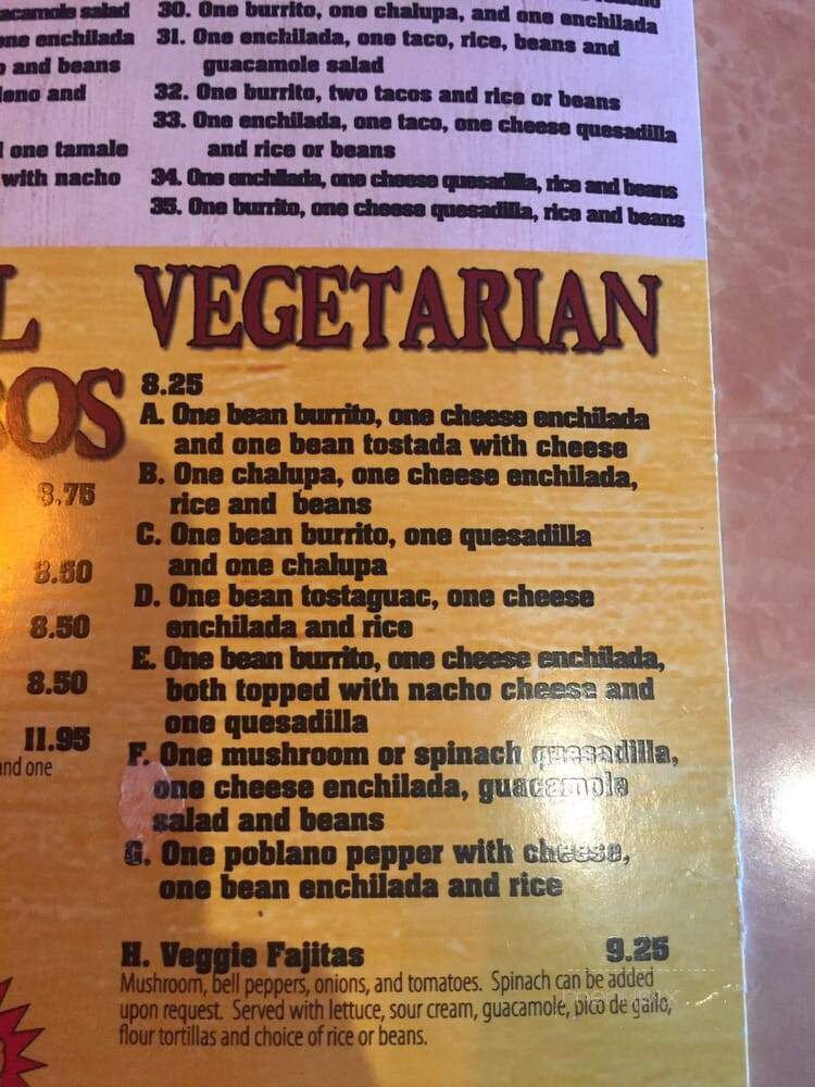 El Sombrero - Gainesville, GA menu_pic