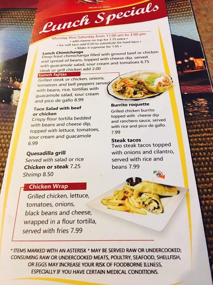 Monterrey Mexican Restaurant - Braselton, GA menu_pic