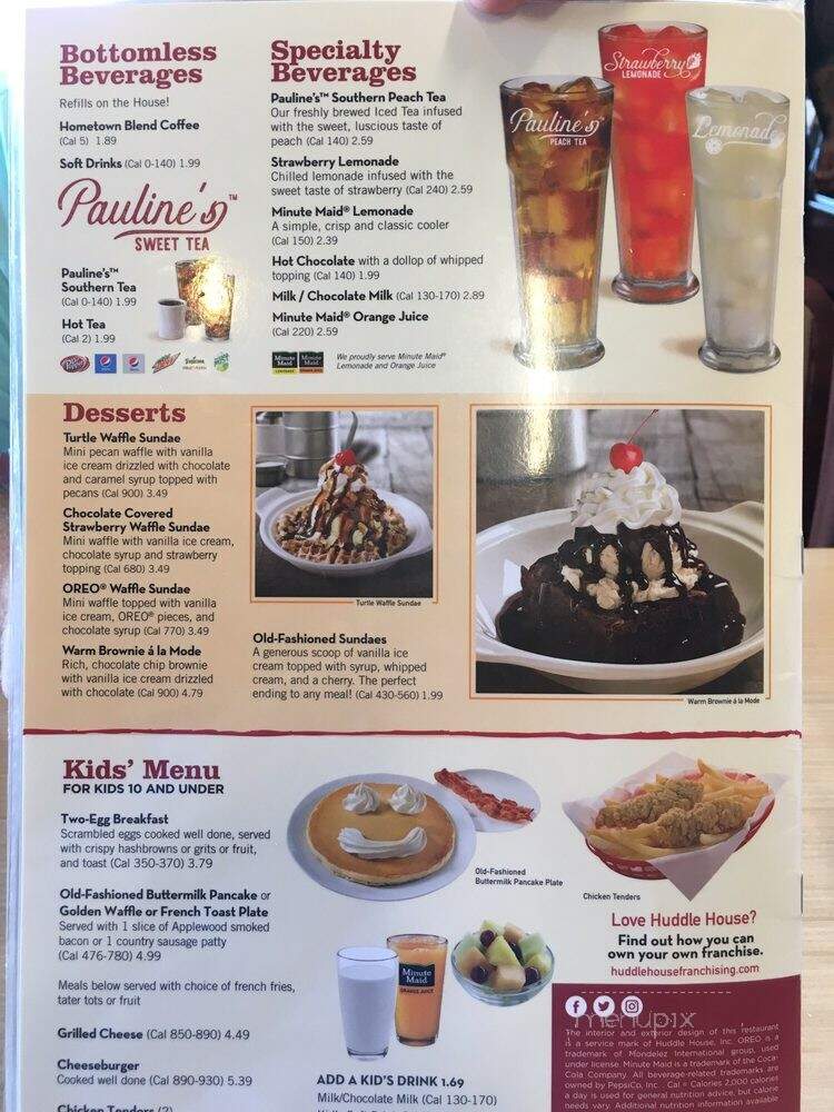 Huddle House - Cleveland, GA menu_pic