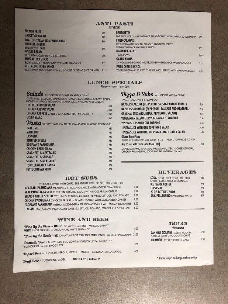 Napolis Pizza - Flowery Branch, GA menu_pic