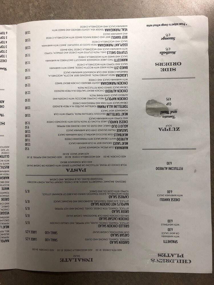 Napolis Pizza - Flowery Branch, GA menu_pic