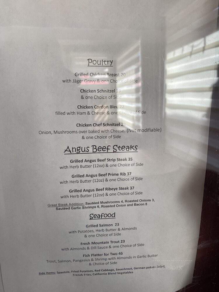Sunset Tavern & Restaurant - Helen, GA menu_pic