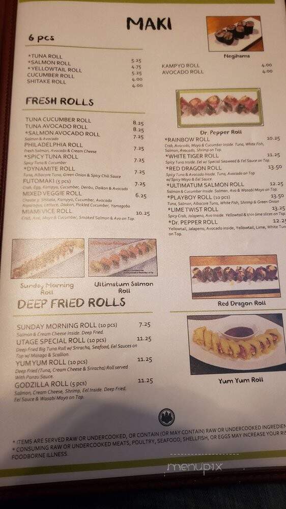 Athen Sushi Bar - Athens, GA menu_pic