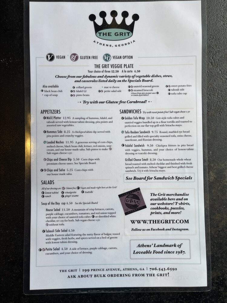 Grit - Athens, GA menu_pic