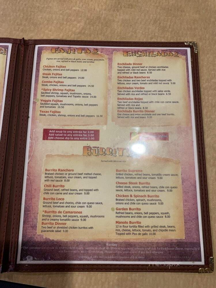 Dos Palmas Restaurant & Cantina - Athens, GA menu_pic