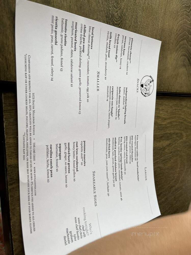 Five & Ten - Athens, GA menu_pic