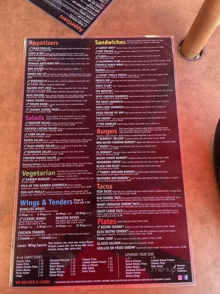 Locos Grill & Pub - Athens, GA menu_pic