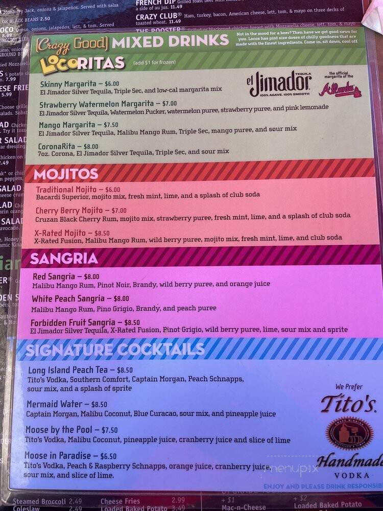 Locos Grill & Pub - Athens, GA menu_pic