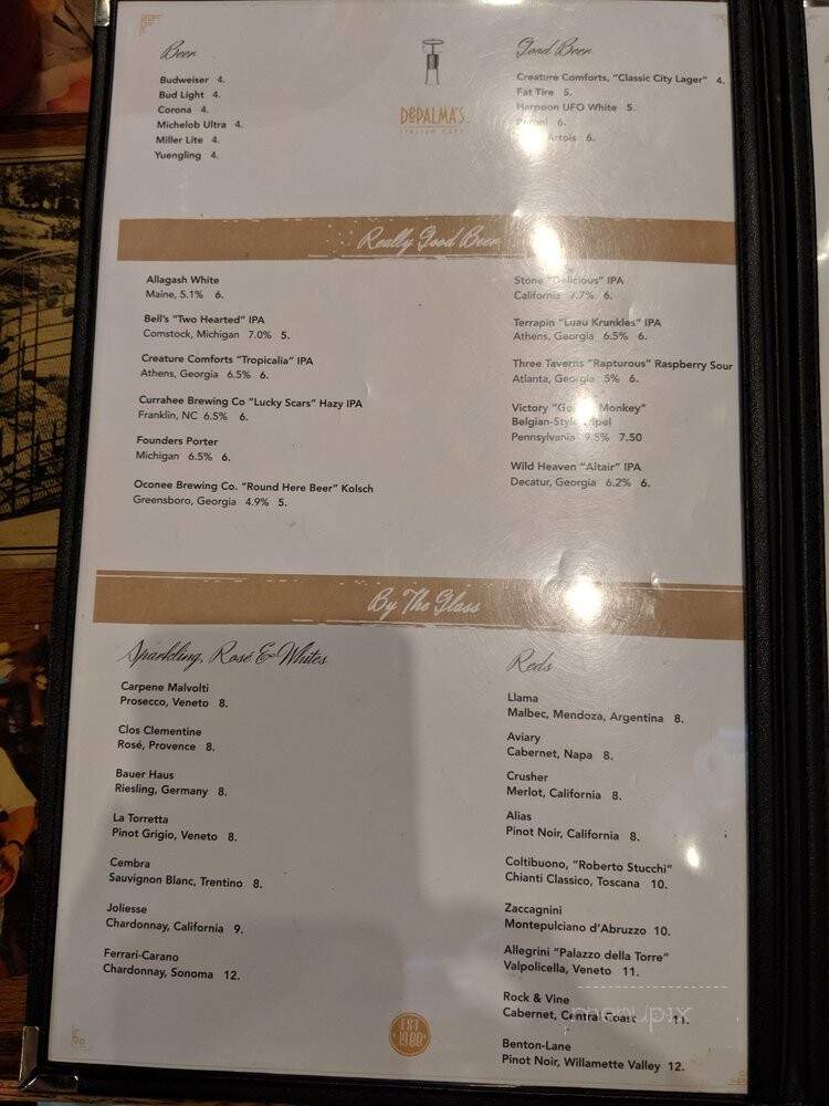 Depalmas Italian Cafe - Athens, GA menu_pic