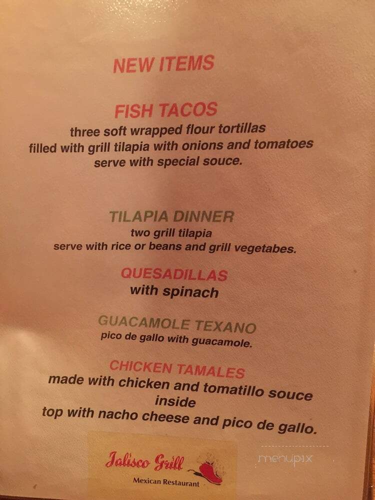 Jalisco Grill Mexican - Perry, GA menu_pic