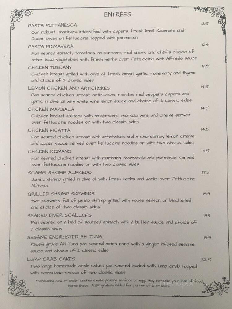 Bistro - Valdosta, GA menu_pic