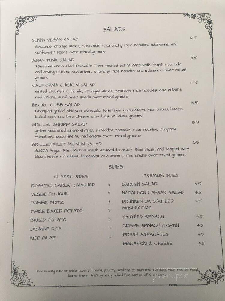 Bistro - Valdosta, GA menu_pic