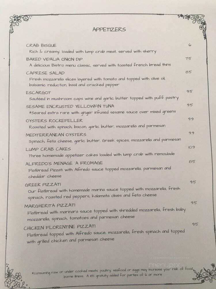 Bistro - Valdosta, GA menu_pic