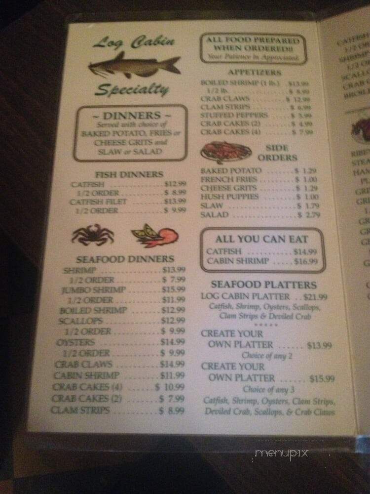 Log Cabin Restaurant - Blakely, GA menu_pic