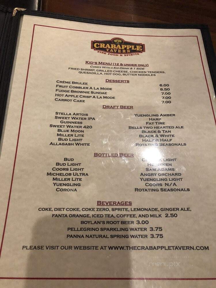 Crabapple Tavern - Alpharetta, GA menu_pic