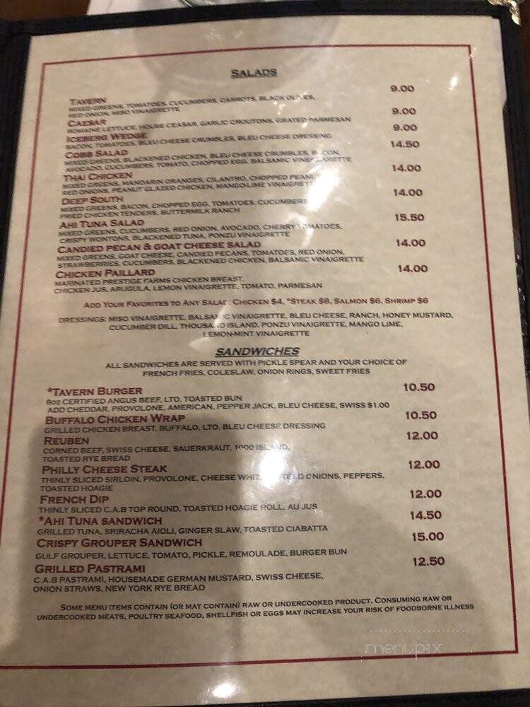 Crabapple Tavern - Alpharetta, GA menu_pic