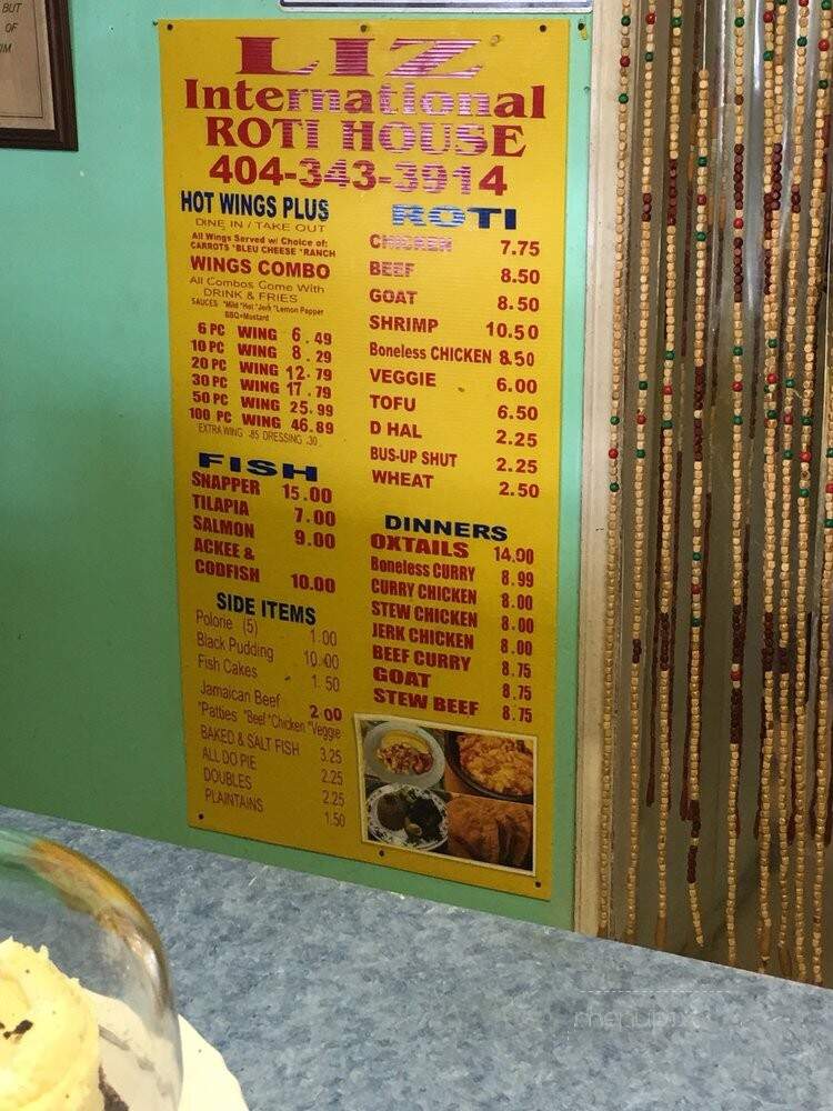Liz Roti House - Decatur, GA menu_pic