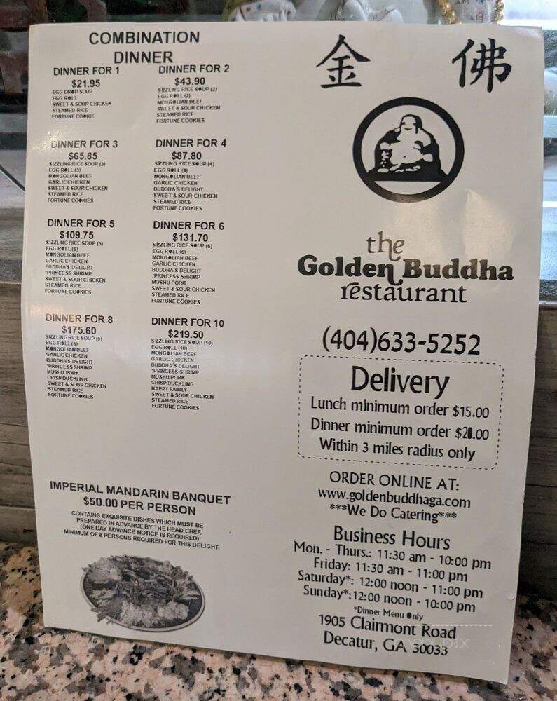 Golden Buddha Chinese Restaurant - Decatur, GA